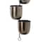 25" Dark Silver Metal Contemporary 3-Pot Hanging Planter